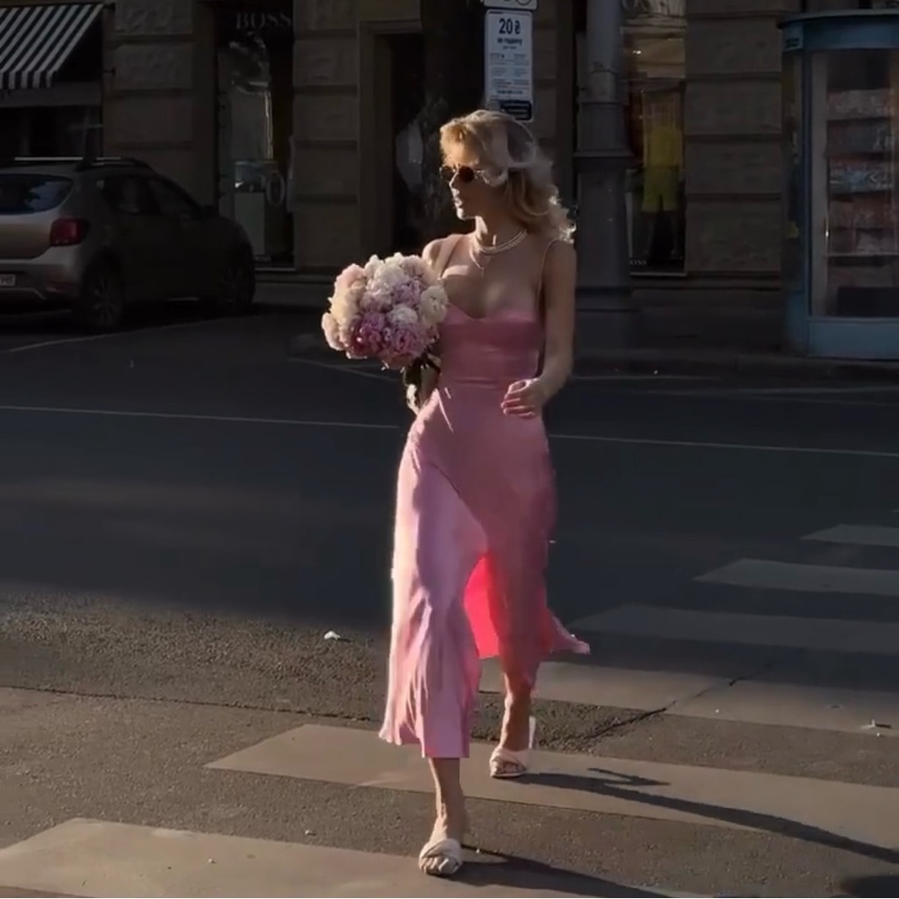 Zara Dress | Pink Satin Dress NWT